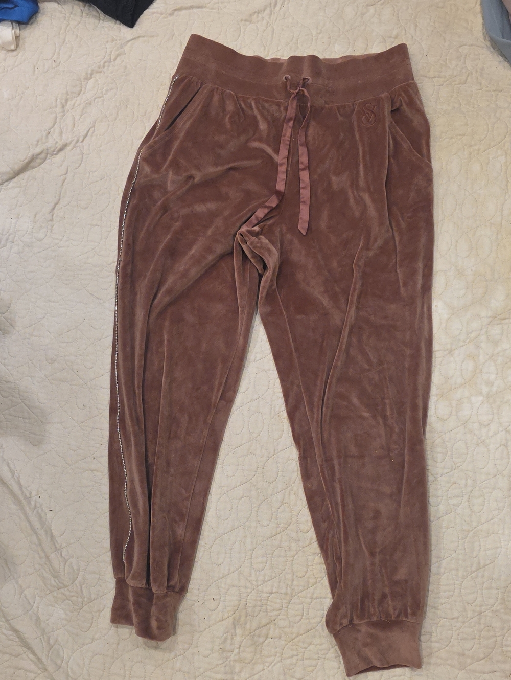 Victoria's Secret Velvet Drawstring Joggers - Mauve